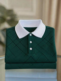 Men's Business Casual Button Short Sleeve Polo Shirt