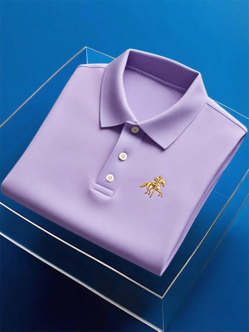 Men's Business Casual Button Short Sleeve Polo Shirt