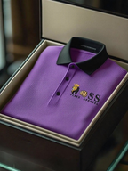 Men's Fashion Business Style Letter Printed Waffle Casual Short Sleeve POLO Shirt