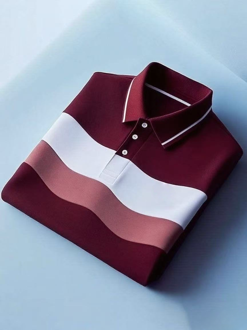 Men's Classic Business Button Short Sleeve Polo Shirt