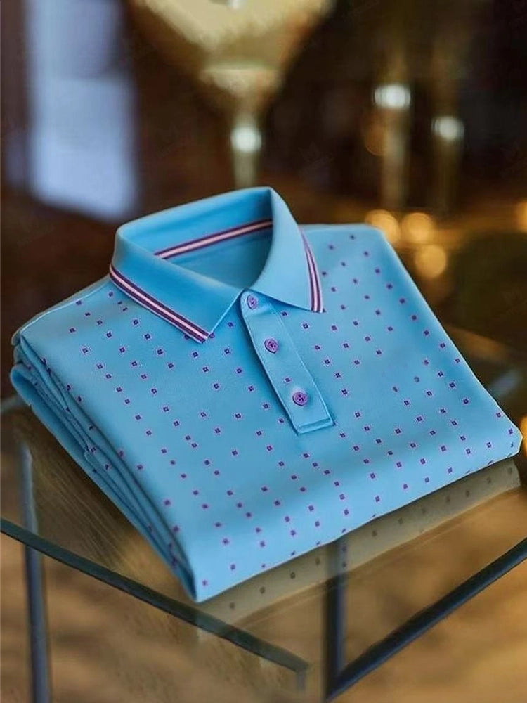 Men's Classic Business Button Short Sleeve Polo Shirt