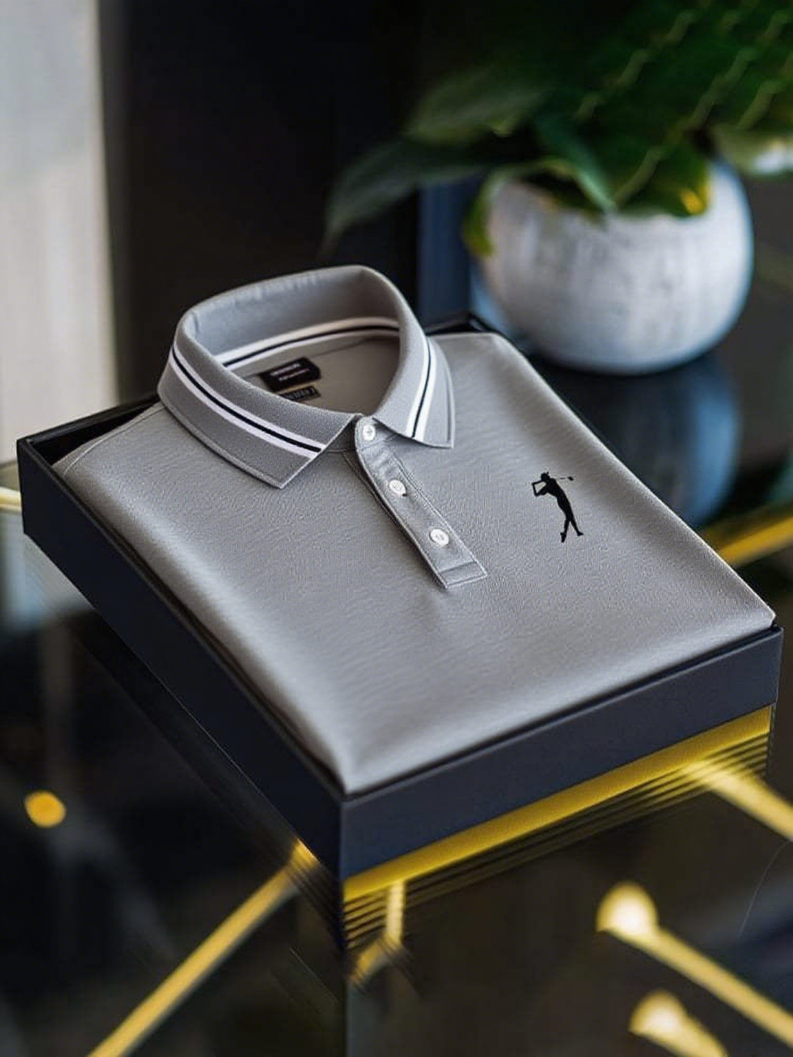 Men's Business Casual Button Short Sleeve Polo Shirt