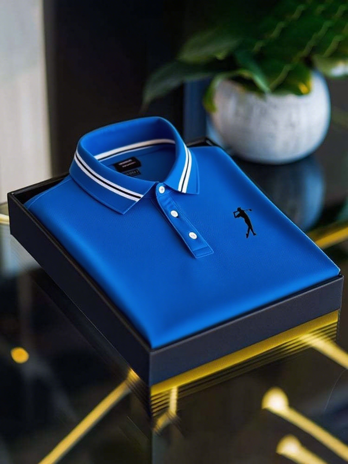 Men's Business Casual Button Short Sleeve Polo Shirt