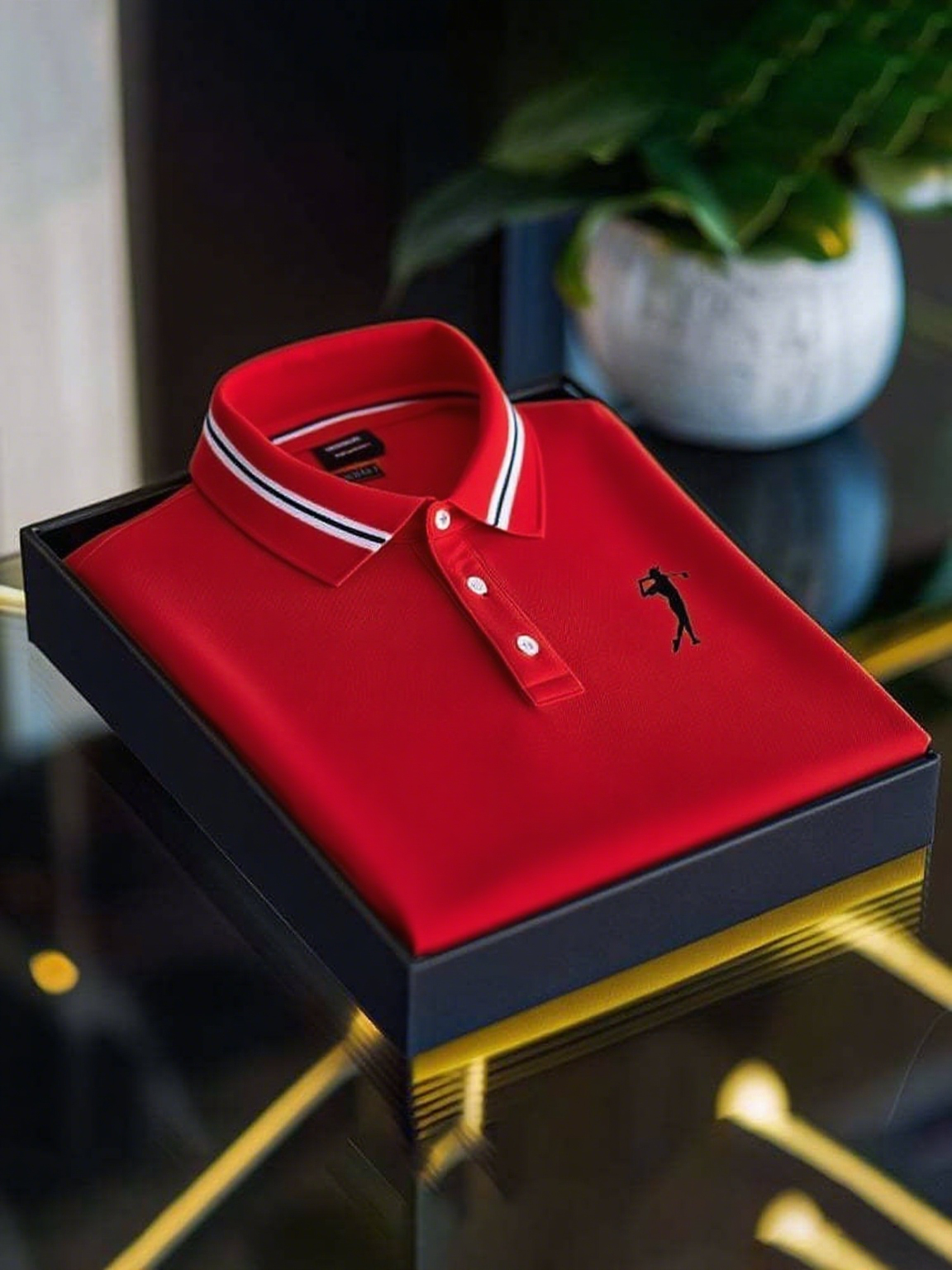 Men's Business Casual Button Short Sleeve Polo Shirt