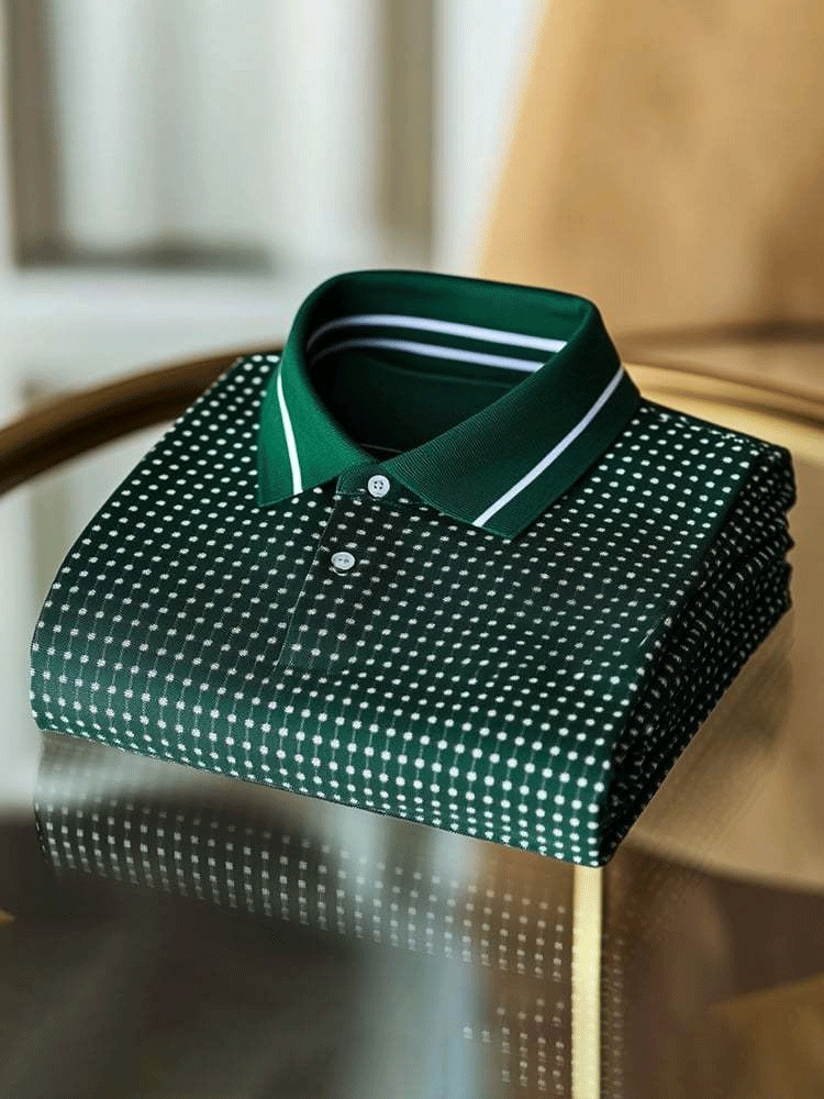 Men's Classic Business Button Short Sleeve Polo Shirt