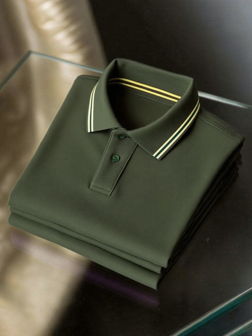 Men's Business Button-Down Short Sleeve Polo Shirt