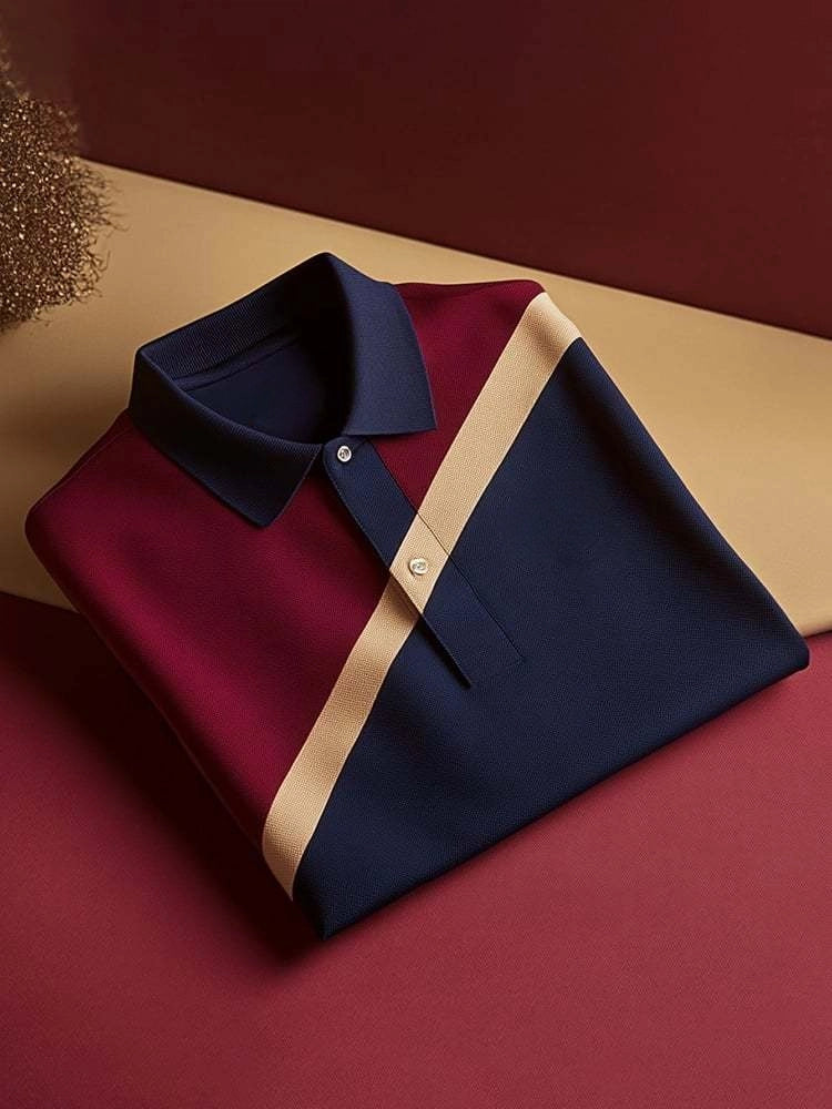 Men's Classic Business Button Short Sleeve Polo Shirt