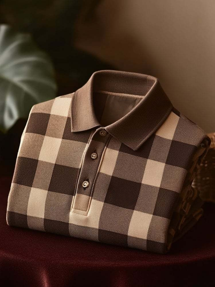 Men's Classic Business Button Short Sleeve Polo Shirt