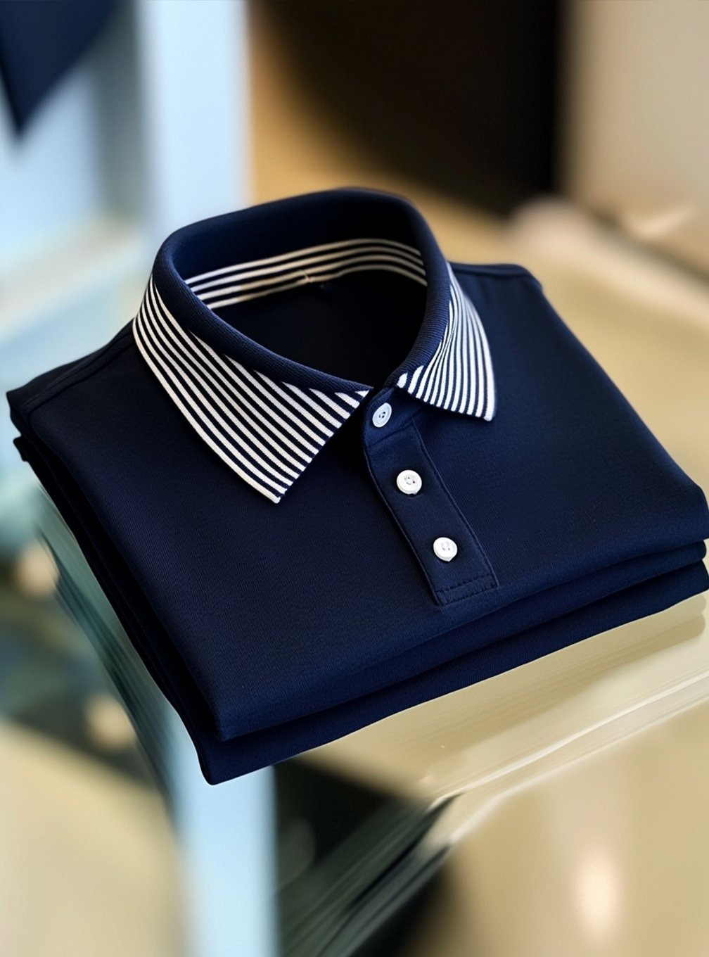 Men's Business Casual Button Short Sleeve Polo Shirt