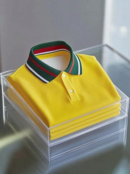 Men's Business Button-Down Short Sleeve Polo Shirt