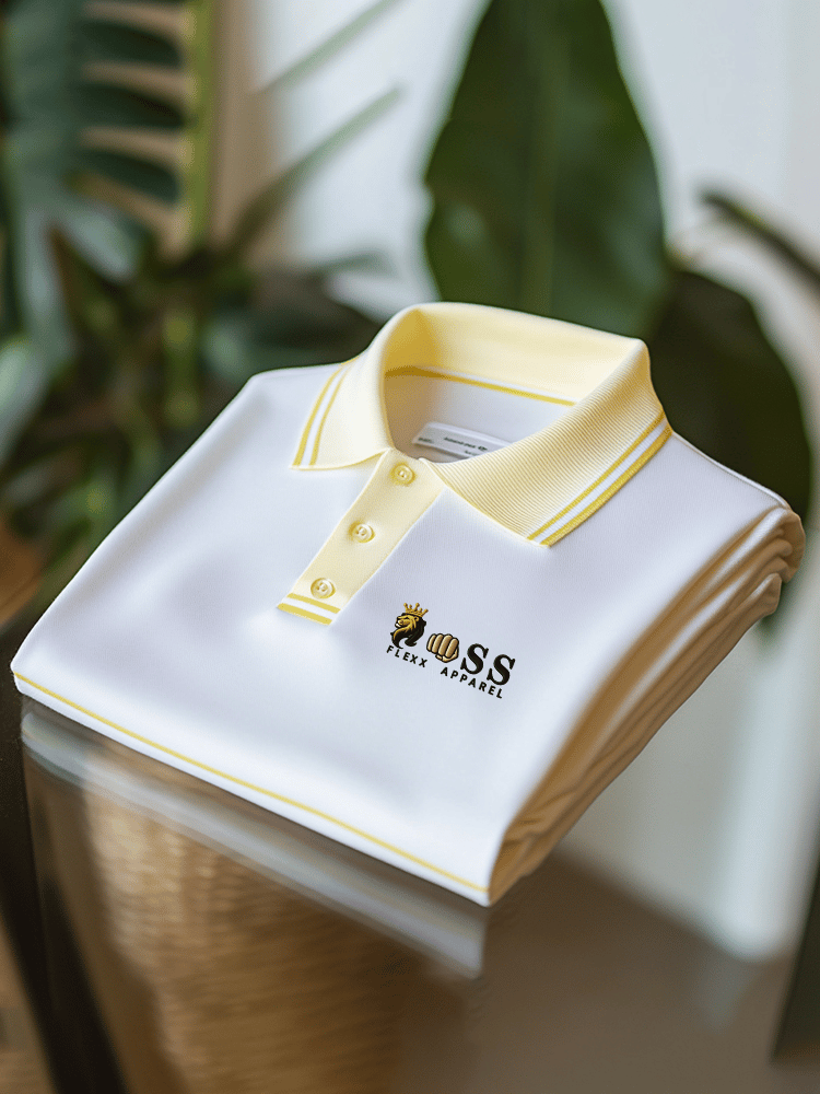 Men's Business Casual Printed Short Sleeve Polo Shirt